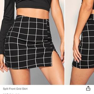 Shein plaid skirt with slit
